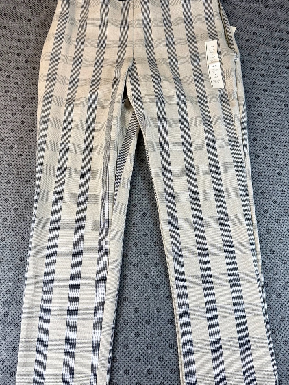 a new day Men's Plaid Dress Pants in Gray and White